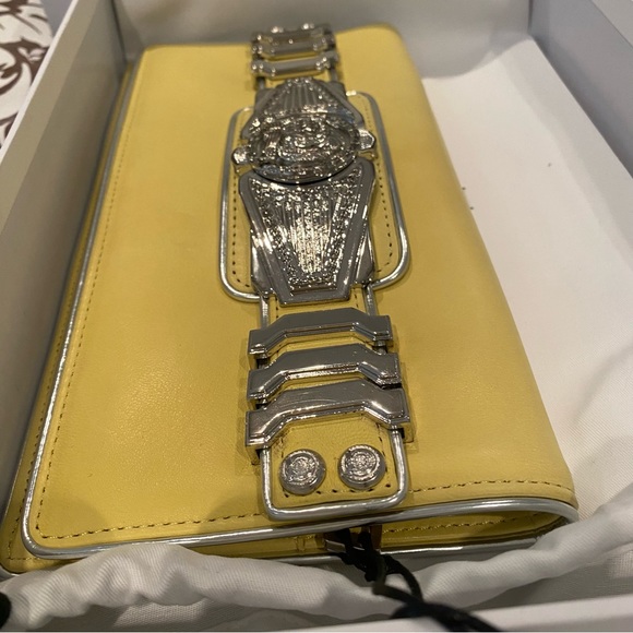 Balmain Paris Yellow Leather Medallion Clutch - Picture 5 of 13
